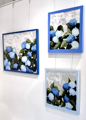 Springtime Sonnet - 24x24" Hydrangeas - Acrylic Painting on Panel