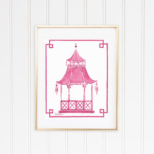 Pink Pagoda Prints - Set of 4