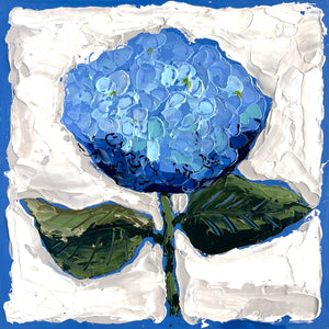 New Bloom 9 - 8x8" Hydrangea - Light Royal - Acrylic Painting on Panel