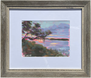 Hilton Head Sunset - Horizontal Painting on Paper - Framed to Order