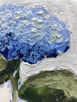 New Bloom 3 - 8x8" Hydrangea - Ash Blue - Acrylic Painting on Panel