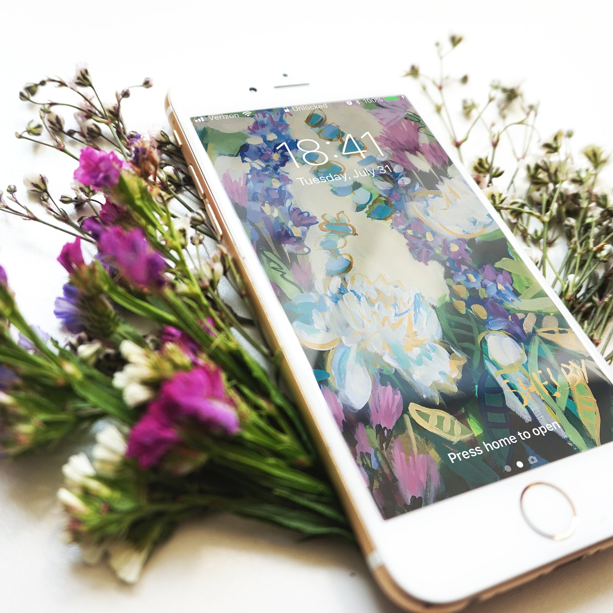 Free August Floral iPhone Wallpaper