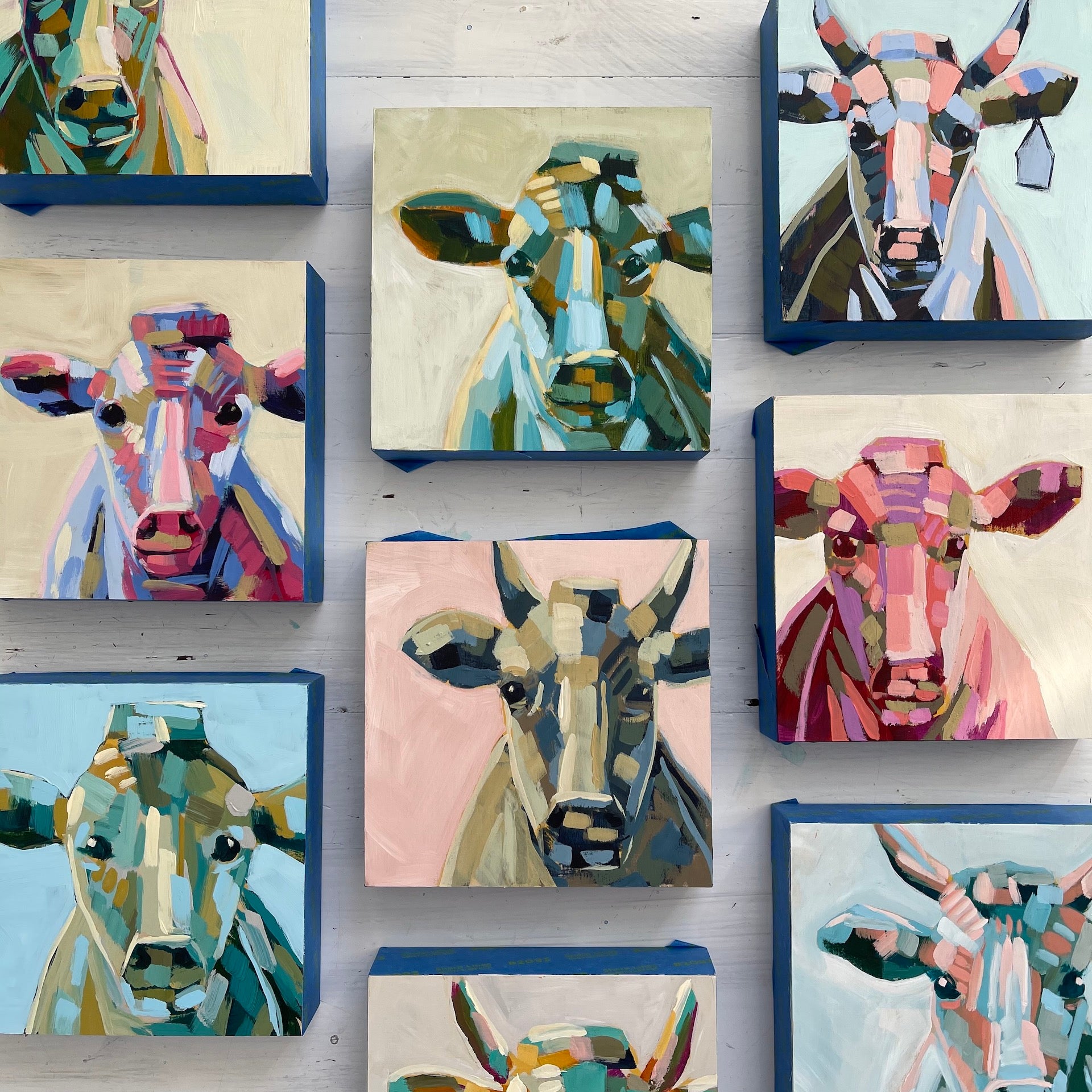 Mini Moos - Holiday Special Edition Mini Cow Paintings