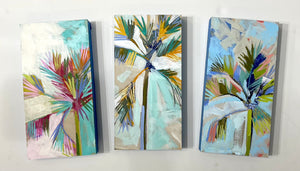 12x6" Holiday Palm no. 2 - Acrylic Painting on Panel