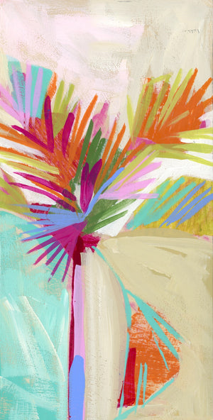 12x6" Holiday Palm no. 10 - Acrylic Painting on Panel