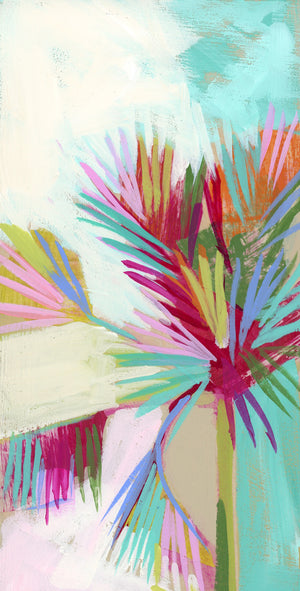 12x6" Holiday Palm no. 9 - Acrylic Painting on Panel
