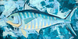 12x24" Fish 2022 no. 14 - Bonito - Acrylic Painting on Panel