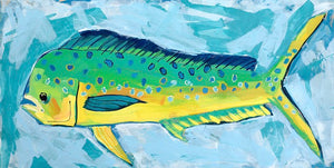 12x24" Fish 2022 no. 16 - Mahi - Acrylic Painting on Panel