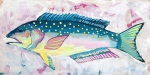 12x24" Fish 2022 no. 11 - Tile Fish - Acrylic Painting on Panel