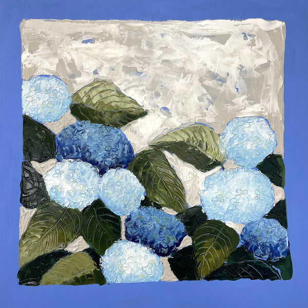 Symphony in Bloom - 24x24" Hydrangeas - Acrylic Painting on Panel