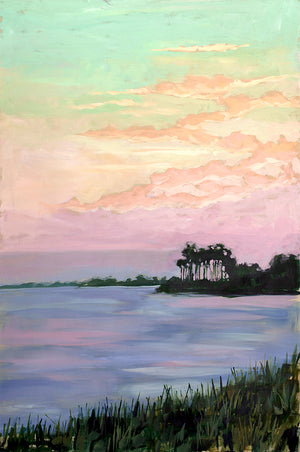 Sunset on the Emerald Coast - 24x36" Vertical Painting