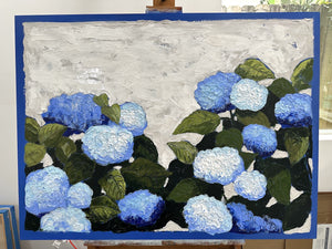 Waltz for Spring - 30x40" Hydrangeas - Acrylic Painting on Panel