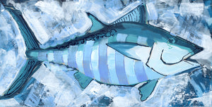 6x12" Fish 2022 no. 7 - Bonito - Acrylic Painting on Panel