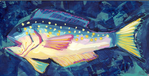6x12" Fish 2022  no. 6 - Tile Fish - Acrylic Painting on Panel