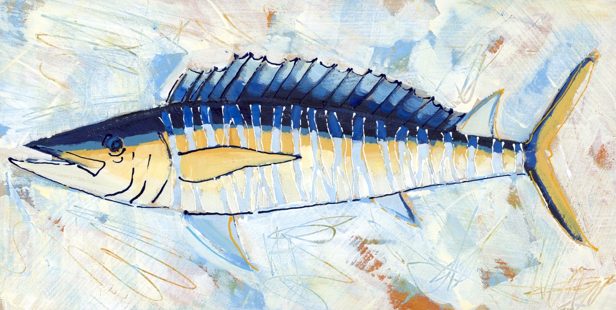 6x12" Fish 2022 no. 2 - Wahoo - Acrylic Painting on Panel - Shelby Dillon  Studio