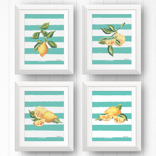 4 Limoncello Lemon Wall Art Prints