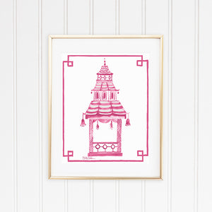 Pink Pagoda Prints - Set of 4