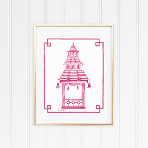 Pink Pagoda Prints - Set of 4