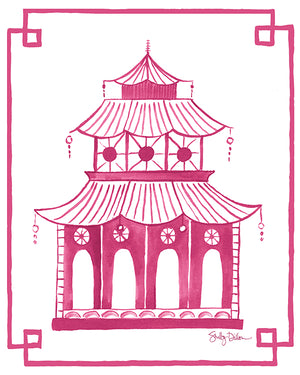 Pink Pagoda No. 3 Fine Art Print