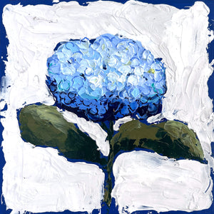 New Bloom 11 - 8x8" Hydrangea - Indigo - Acrylic Painting on Panel