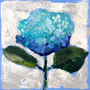New Bloom 12 - 8x8" Hydrangea - Light Periwinkle - Acrylic Painting on Panel