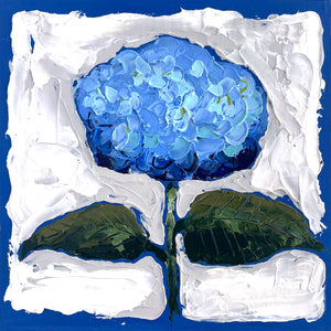 New Bloom 7 - 8x8" Hydrangea - Royal - Acrylic Painting on Panel