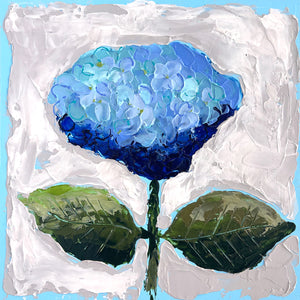 New Bloom 8 - 8x8" Hydrangea - Light Blue - Acrylic Painting on Panel