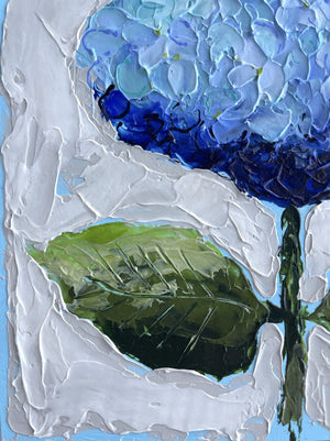 New Bloom 8 - 8x8" Hydrangea - Light Blue - Acrylic Painting on Panel