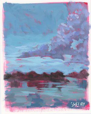 After the Storm - Vertical Painting on Paper - Framed to Order
