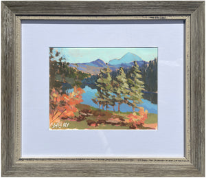 Autumn Mountains - Horizontal Painting on Paper - Framed to Order