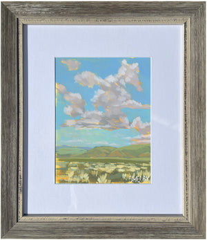 Big Sky - Vertical Painting on Paper - Framed to Order