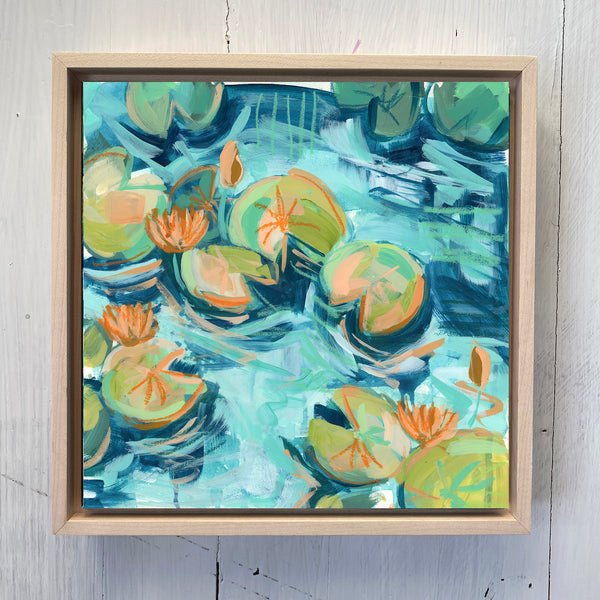 Water Gardens - Day 10 - 8x8" framed painting