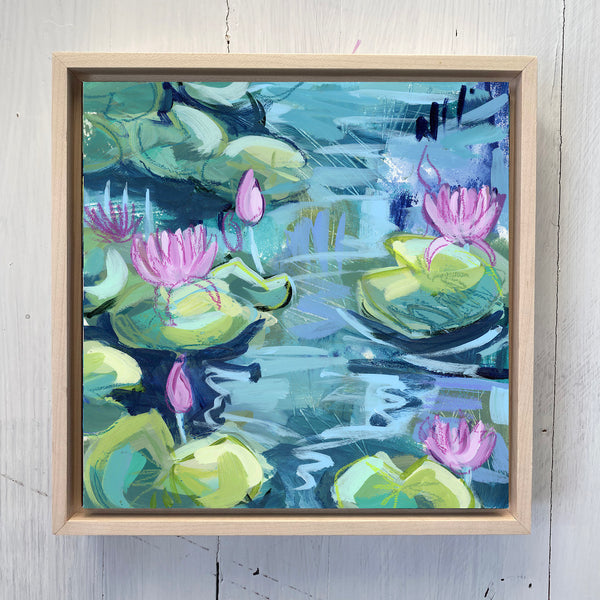Water Gardens - Day 12 - 8x8" framed painting