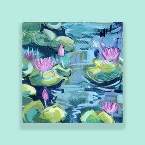 Water Gardens - Day 12 - 8x8" framed painting
