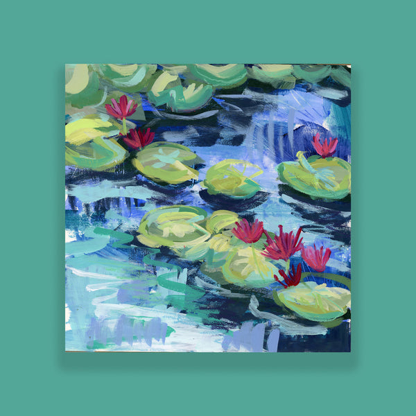 Water Gardens - Day 13 - 8x8" framed painting