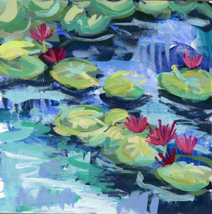 Water Gardens - Day 13 - 8x8" framed painting