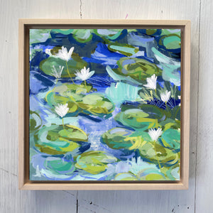 Water Gardens - Day 14 - 8x8" framed painting