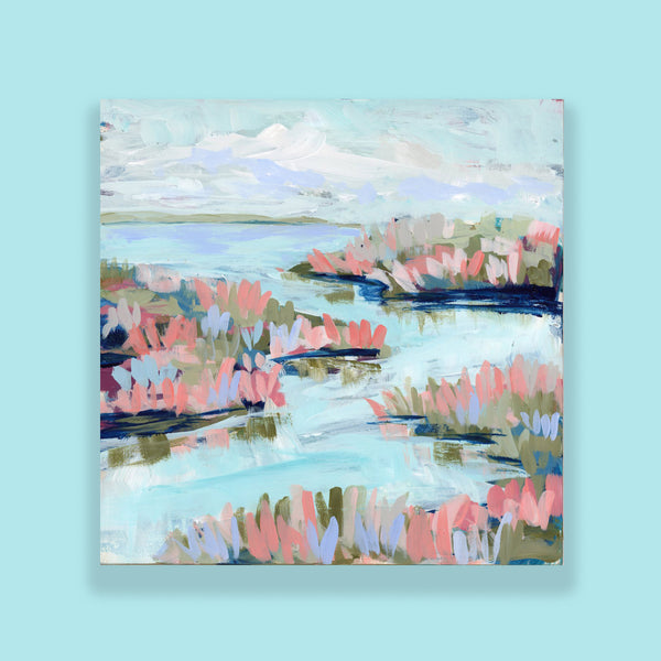 Water Gardens - Day 17 - 8x8" framed painting