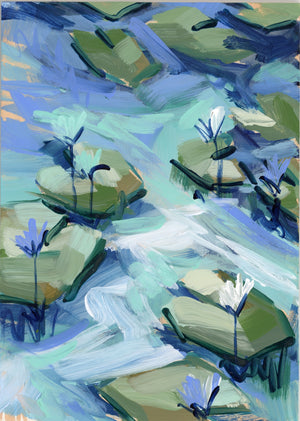 Water Gardens - Day 3 - 5x7" mini vertical painting