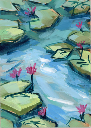 Water Gardens - Day 6 - 5x7" mini vertical painting