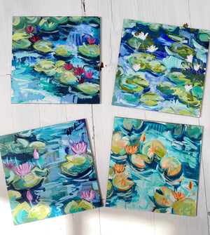 Water Gardens - Day 10 - 8x8" framed painting