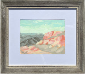 Deserted - Horizontal Painting on Paper - Framed to Order