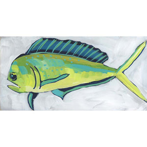 Holiday Fish Painting no. 8 - Mahi - 6x12" Painting