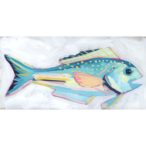 Holiday Fish Painting no. 3 - Tile Fish - 6x12" Painting