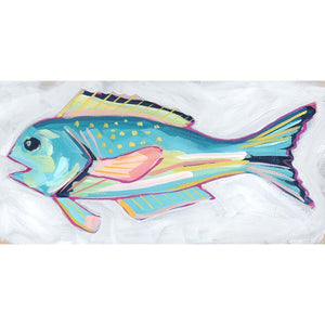 Holiday Fish Painting no. 4 - Tile Fish - 6x12" Painting