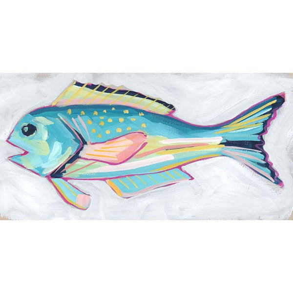 Holiday Fish Painting no. 4 - Tile Fish - 6x12" Painting
