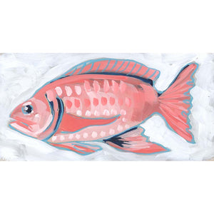 Holiday Fish Painting no. 1 - Red Snapper - 6x12" Acrylic Painting