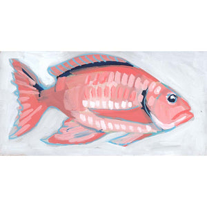 Holiday Fish Painting no. 2 - Red Snapper - 6x12" Painting