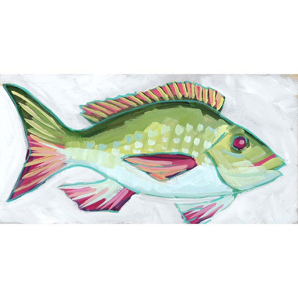 Holiday Fish Painting no. 10 - Mutton Snapper - 6x12" Painting