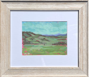 Green with Envy for a Perfect Day - Horizontal Painting on Paper - Framed to Order